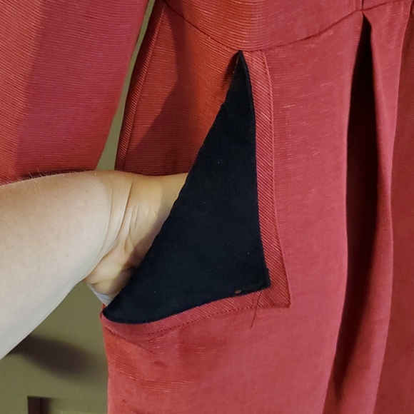 FONTAINE COAT DRESS - RED RIBBED RAYON Trashy Diva - Picture 12 of 13